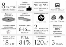Печь-камин отопительно-варочная «Бахта» серая